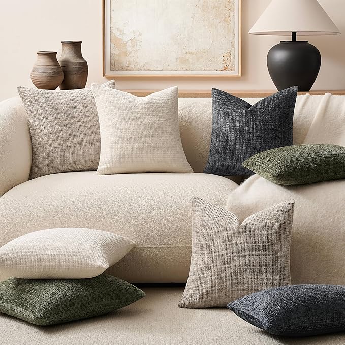 ZeeMart Fine-Textured Throw Pillow Covers Set of 2, 18x18 Inch Charcoal - Image 7