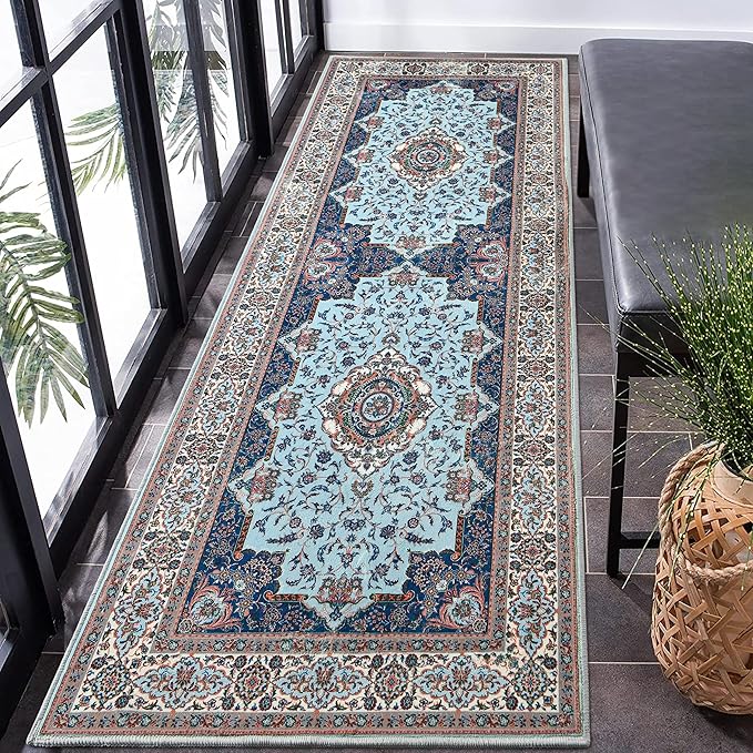 Runner Rug for Bedroom, 2x6Ft Machine Washable Area Rugs, Vintage Non-Slip Low by Rtizon