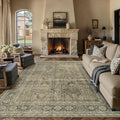 PureCozy Light Brown Area Rug 6x9 Vintage Washable Indoor Door Mat Living Room by PureCozy