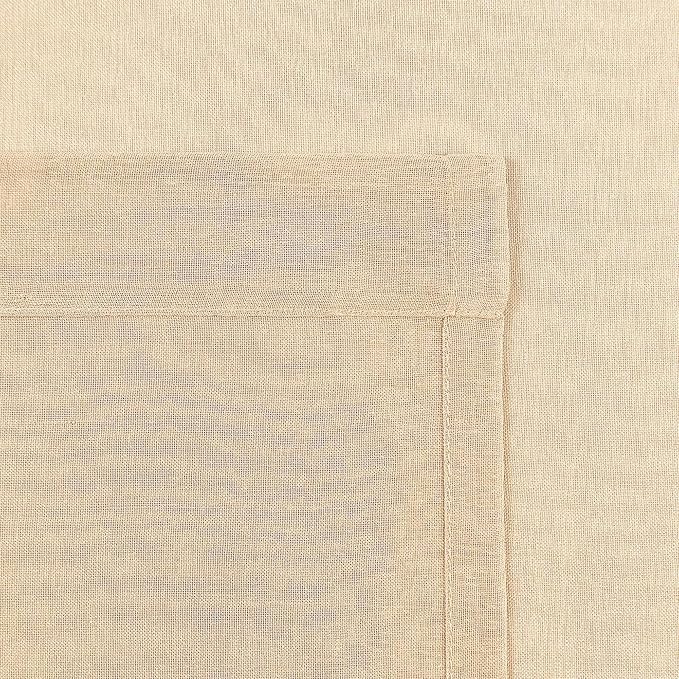 DWCN Beige Sheer Curtains for Kitchen Windows - Image 6