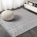 JONATHAN Y Boho Vintage Diamond Gray/Ivory Square Area Rug 4X4 ft, Moroccan Hype by JONATHANY