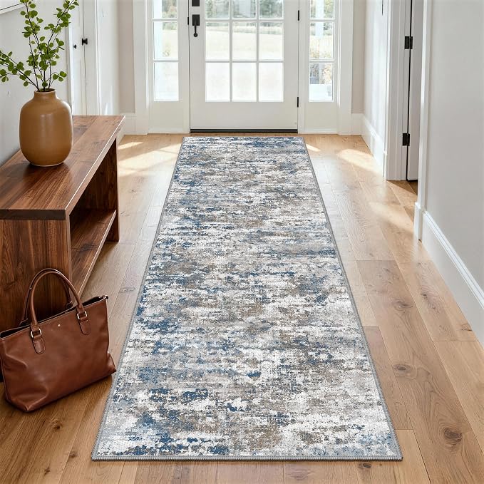 Non Slip Floor Runners for Dogs 2.6x8 Washable Runner Rug Abstract, Joint - Image 7
