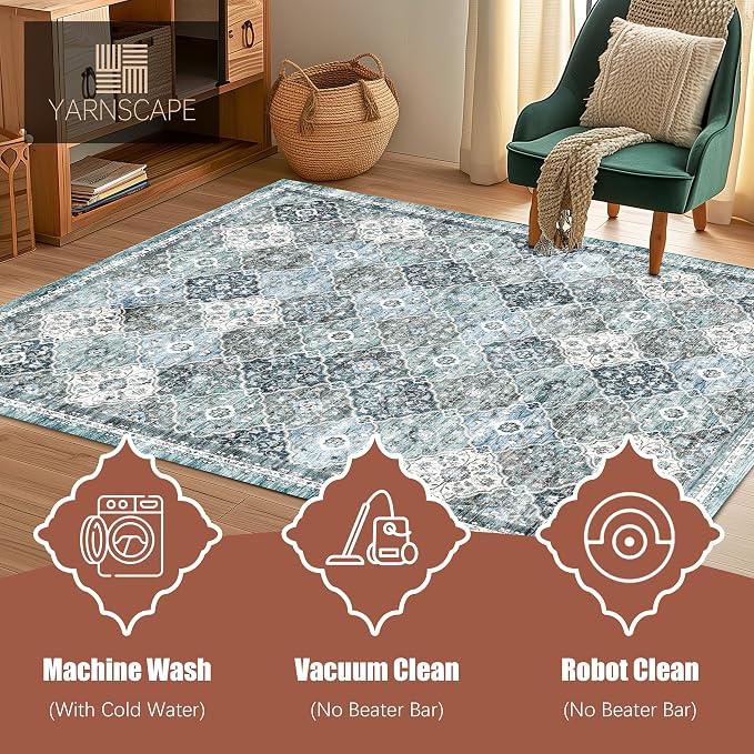 YARNSCAPE 5' x 7' Washable Area Rug - Image 7