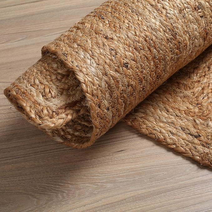 Hausattire Hand Woven Jute Braided Area Rug, 8’x10’ – Natural, Reversible Boho - Image 6