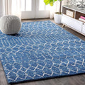 JONATHAN Y Boho Vintage Diamond Blue/White Indoor Area Rug 5X8 ft, Moroccan Hype by JONATHANY