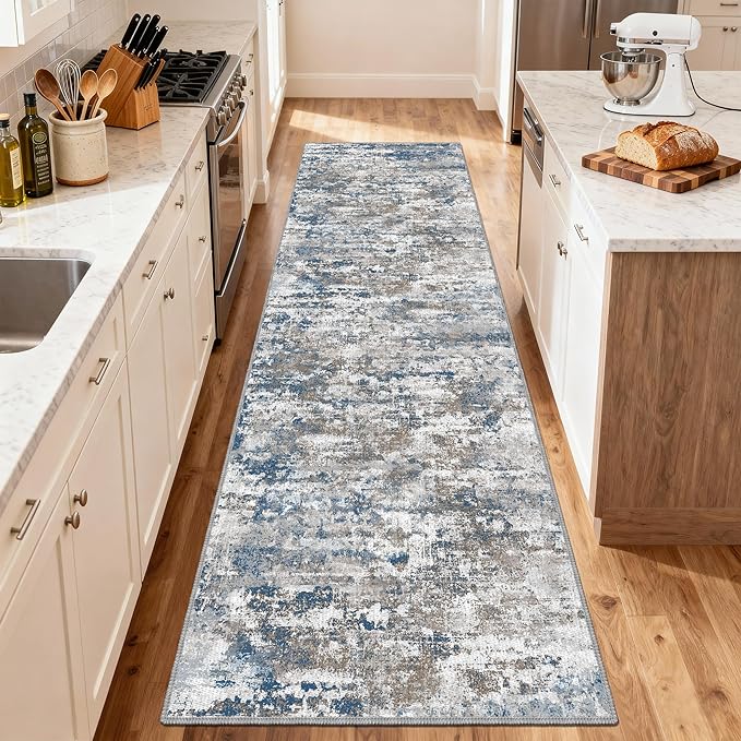 Non Slip Floor Runners for Dogs 2.6x8 Washable Runner Rug Abstract, Joint by TTelephant