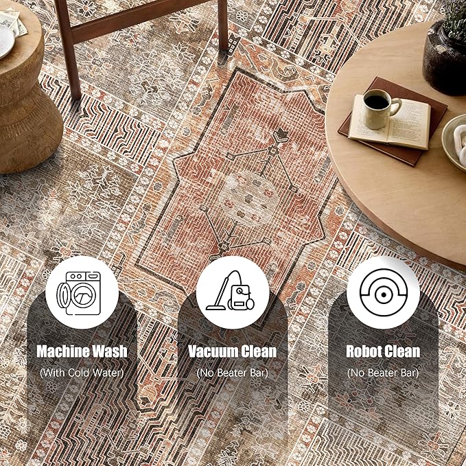 YARNSCAPE Vintage 4' x 6' Washable Area Rug - Image 4