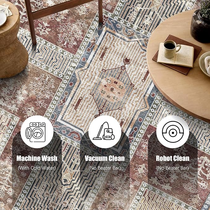 YARNSCAPE Vintage 6' x 9' Washable Area Rug - Image 4