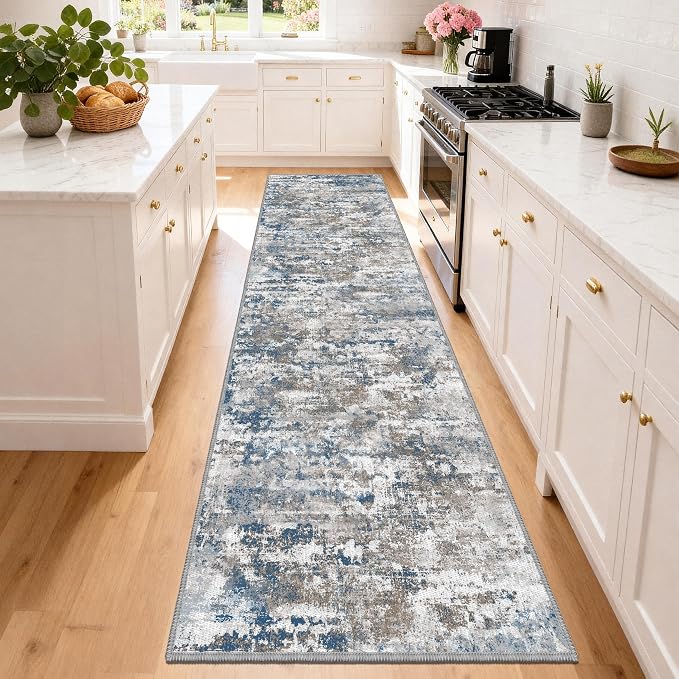 Runners for Hallways Ultra Non-Slip 3x10 Long Runner Rugs Washable Abstract by TTelephant