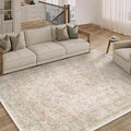 PureCozy 6x9 Washable Area Rug Beige Vintage Distressed Large Rug by PureCozy