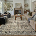 PureCozy Vintage Area Rug 9x12 Brown Washable Living Room Large Carpet Non Slip by PureCozy