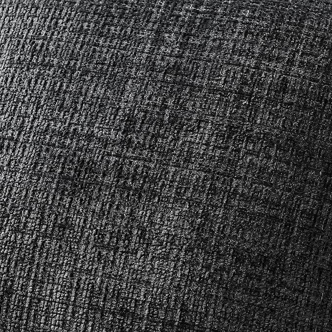 ZeeMart Fine-Textured Throw Pillow Covers Set of 2, 20x20 Inch Charcoal - Image 4