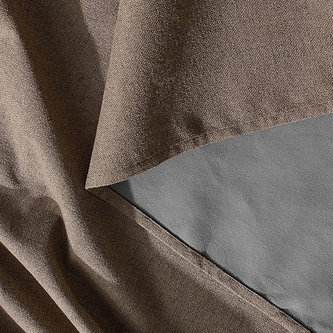 RYB HOME 100% Blackout Linen Textured Curtains 84 inches Long, Thermal - Image 7