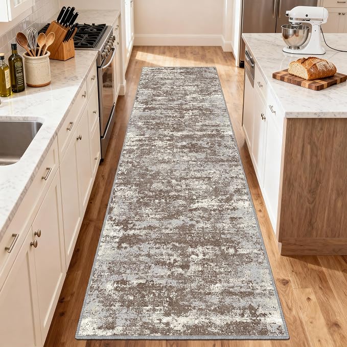 Non Slip Floor Runners for Dogs 2.6x8 Washable Runner Rug Abstract, Joint by TTelephant